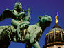 Statue of muse on panther at entrance to Concert Hall (Konzerthaus).