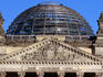Glass dome and entrance to Reichstag, Mitte.