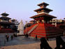 Maju Deval Temple (right), Shikara-style stupa (centre) and Trailokya Mohn Narayan Temple (left) in Durbar Square.