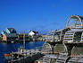 Lobster pots on harbour at Peggy's Cove, outside Halifax.