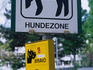 Dog zone sign in park, Mariahilf.