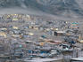 Shanty town on outskirts of city.