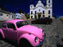 VW beetle in front of NS do Amparo church.