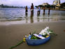 Miniature boat offering to sea-goddess Yemanja at New Year.