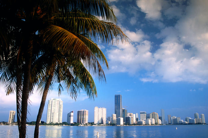 Skyline from Rickenbacker Causeway.