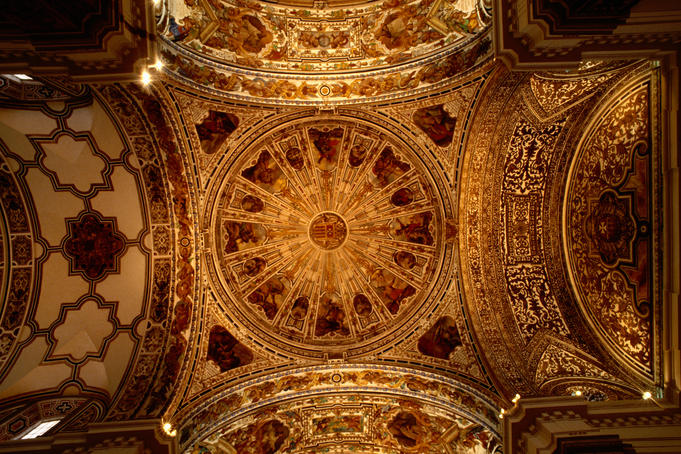 Plafond decore du Musee des Bellas Artes.