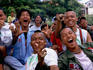 Group of local young men in street.