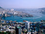 Aerial of Harbour seen from Busan tower.