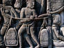 Bass-relief on Banyon in fortified city of Angkor Thom.
