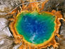 Aerial of Grand Prismatic Spring.