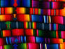 Detail of colourful blankets.