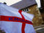 English flag of St George flying.