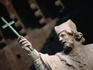 Statue of St Giovanni Nepocedemo in courtyard of Castello Sforzesco.