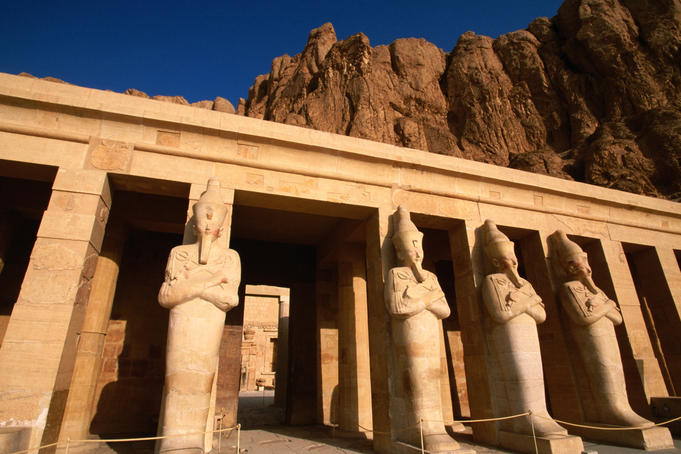 Osiris statues at Temple of Hatshepsut at Deir Al-Bahari.