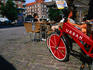 Customers and city bike outside Barbar Bar.