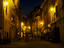 Lit street in historic town, Cinque Terre