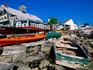 Boats, kayaks at Boothbay Harbor.