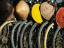 Hats on bicycles.