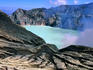 Sulphur Lake and volcanic steam, Ijen Plateau.
