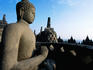 Buddha statue and stupas.