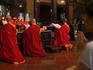 Monks and worshippers in Cheng Hong Teng Buddhist Temple, Chinatown.