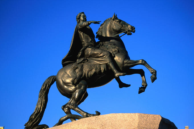 The Bronze Horseman statue.