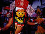 Masked Lakhe demon dancers performing in Durbar Square during Indra Jatra festival.