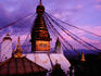 Swayambhunath stupa at sunset.