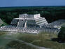 The Mayan ruins at the Chichen Itza site, the most famous and best restored of the Yucatan Peninsula's Mayan sites, looking down at El Castillo