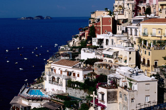 House terraced into Amalfi coastline.