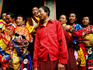 Monks watching festival dances.