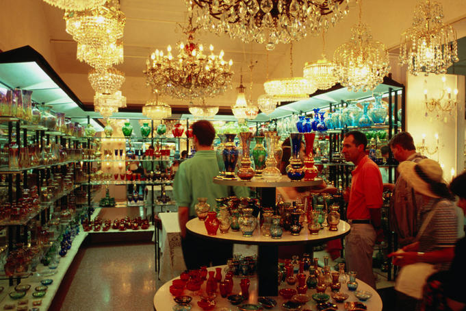 Inside a shop selling venetian glass - Venezia, The Veneto