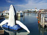 Humpback whale statue at boat harbour, Urangan.