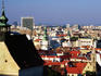 Overhead of Bratislava rooftops seen from Castle.