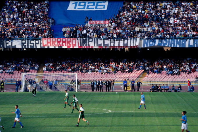 Football match at Stadio San Paolo.