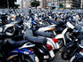 Hundreds of parked mopeds.