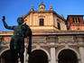 San Lorenzo church and statue, Ticinese quarter.