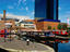 Canal boats and high-rise at Gas Station Basin.