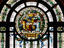 Stained glass window at museum and art gallery at Chamberlain Square.