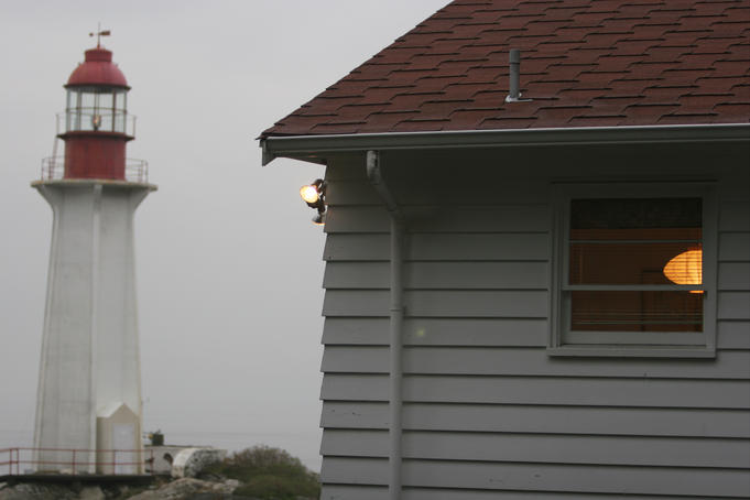 Cabin next to lighthouse at Lighthouse Park, West Vancouver.