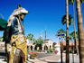 Metal sculpture of Native American at Scottsdale.