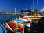 Colourful fishing boats in harbour, Var region.