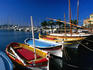 Colourful fishing boats in harbour, Var region.
