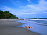 Man lying on beach.