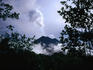 Arenal Volcano belching plume of smoke and ash.