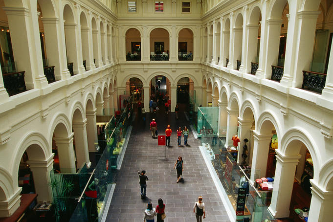 Former Melbourne GPO (General Post Office) Building, now a fashionable shopping centre.