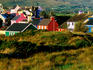 Colourful village houses.