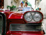 Bride and groom in 1958 Edsel Pacer convertible, Calle Obispo.