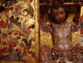 Detail of gilded altar with cherub inside a Cathedral.