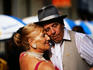 Street tango dancers at market in Plaza Dorrego.